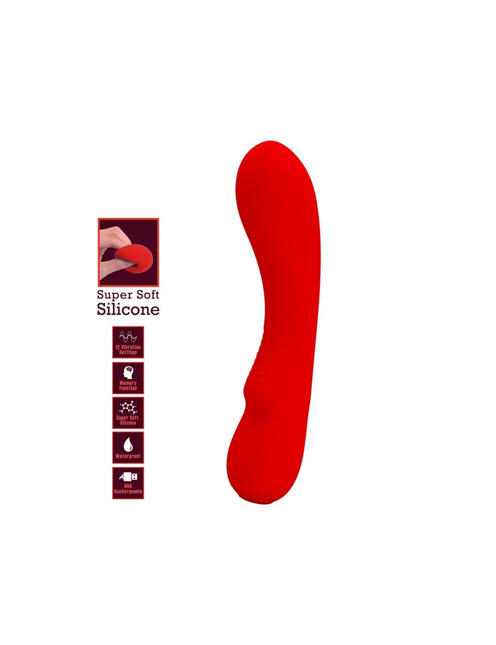 Prescott Vibrasor USB Silicona Rojo