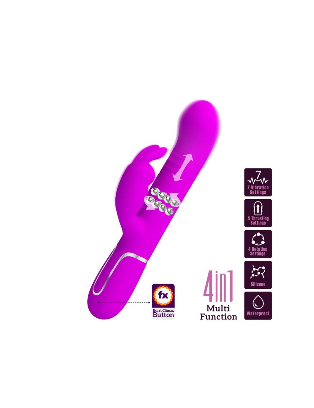 Coale Vibrador con Bolas Rotatorias y Up and Down USB