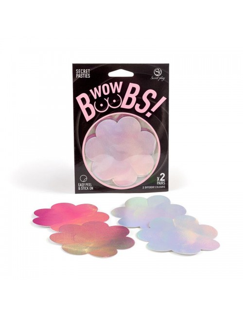 Wow Boobs Pezoneras Flores Holograficos