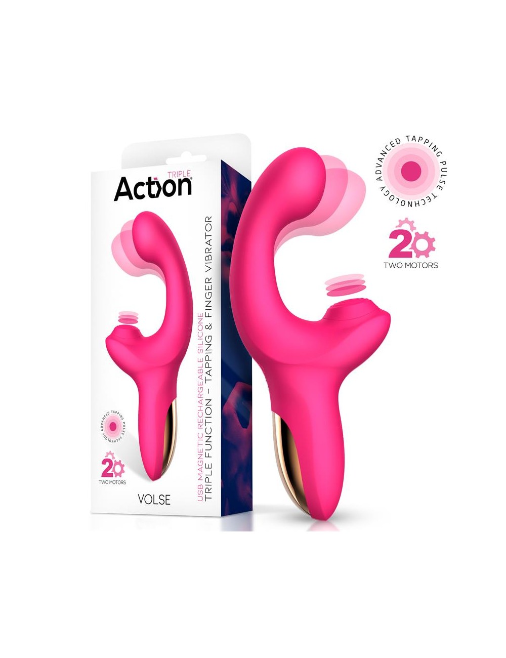 Volse Vibrador Triple Funcion con Finger y Pulsacion Tapping
