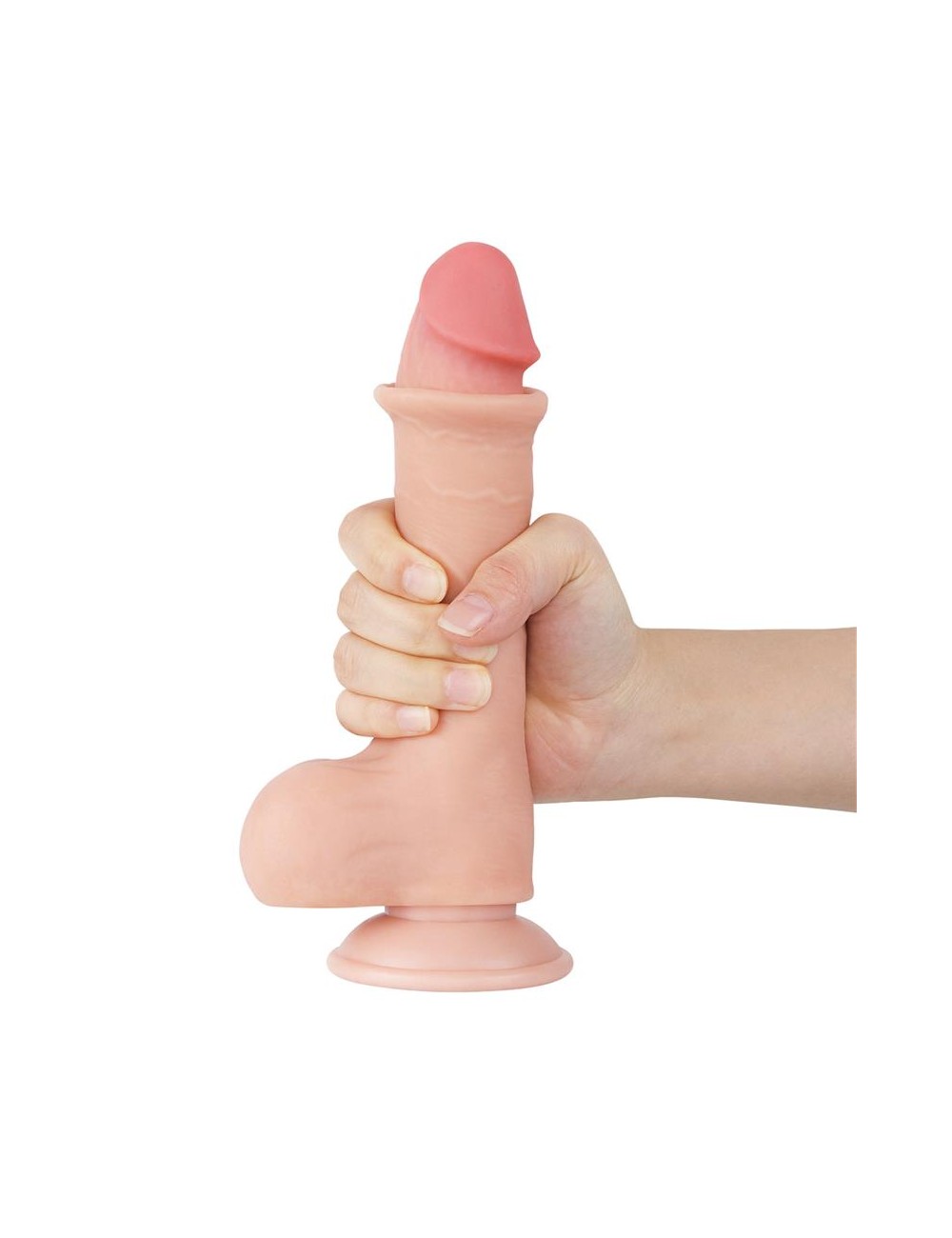 Dildo Dual Layer Piel Deslizante Retractil 8