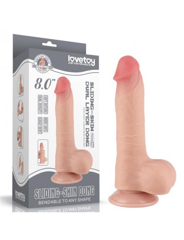 Dildo Dual Layer Piel Deslizante Retractil 8