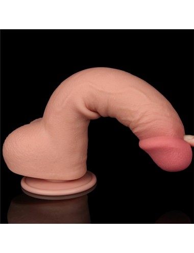 Dildo Dual Density Piel Deslizante Retractil 95