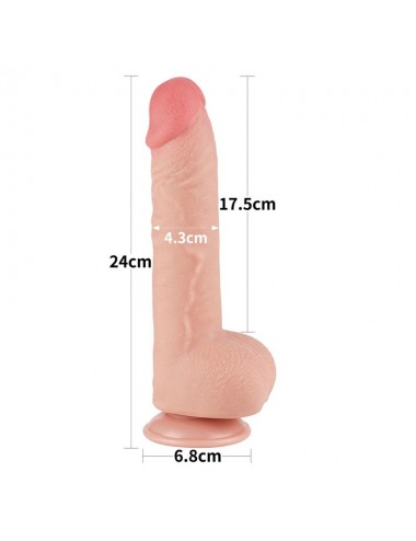 Dildo Dual Density Piel Deslizante Retractil 95