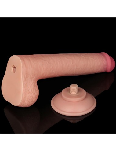 Dildo Dual Density Piel Deslizante Retractil 9