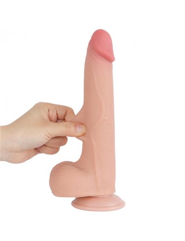 Dildo Dual Density Piel Deslizante Retractil 85