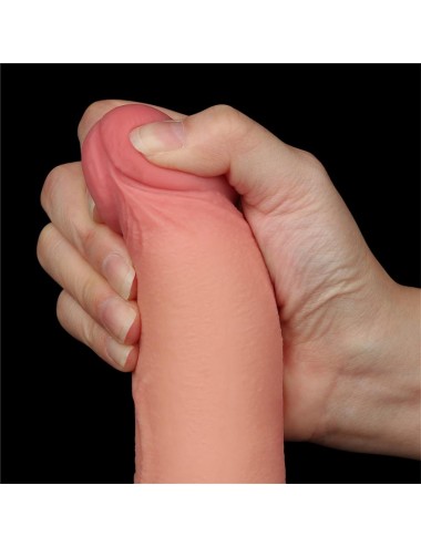 Dildo Dual Density Piel Deslizante Retractil 85