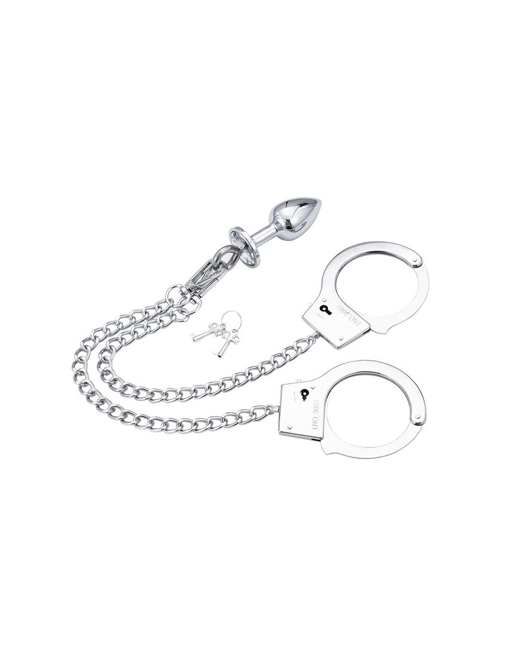 Esposas de Metal con Cadena y Plug Anal
