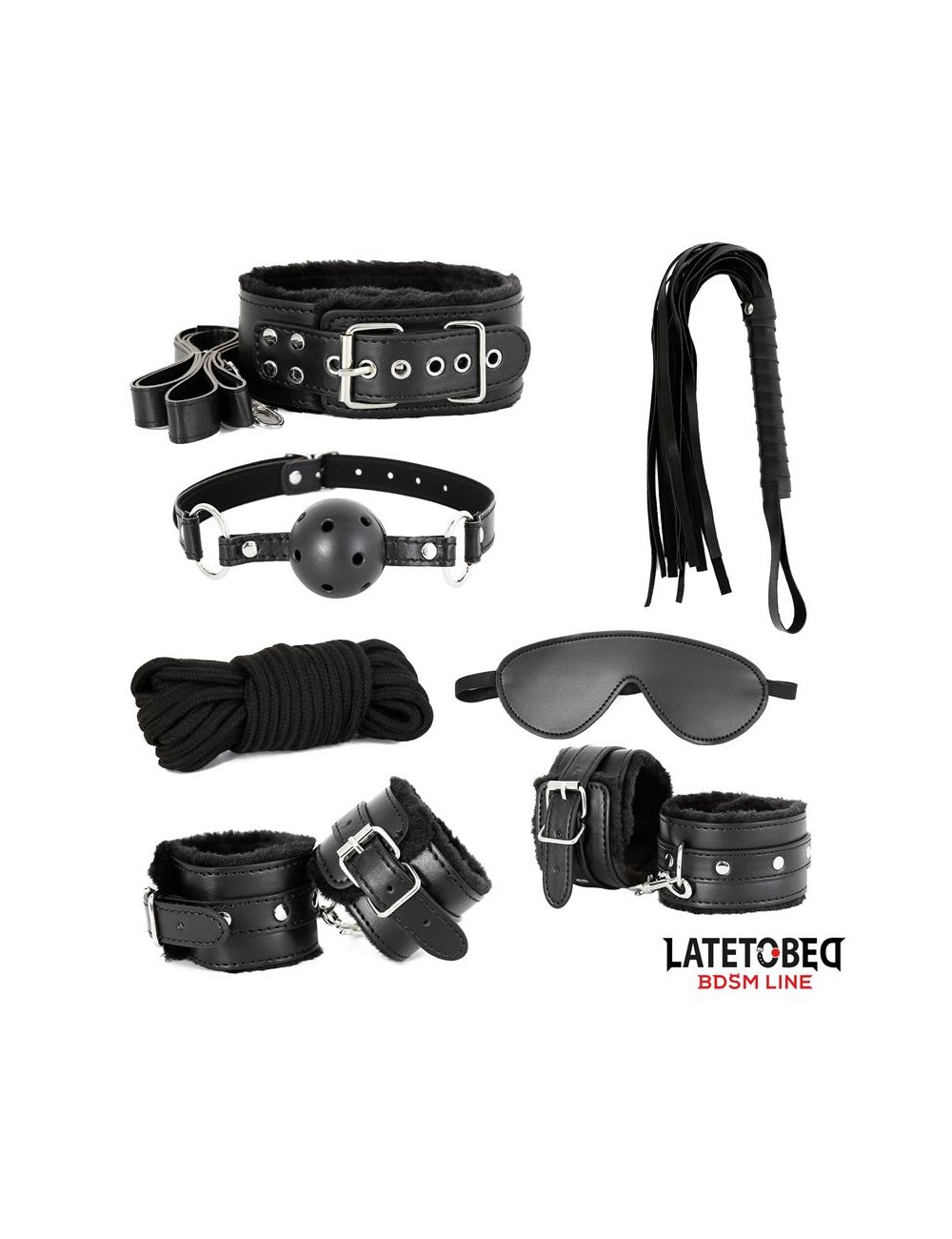 Set de 7 Piezas de Bondage Negro