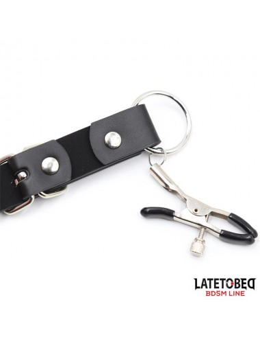 Correas de Bondage para Piernas con Pinzas para Clitoris