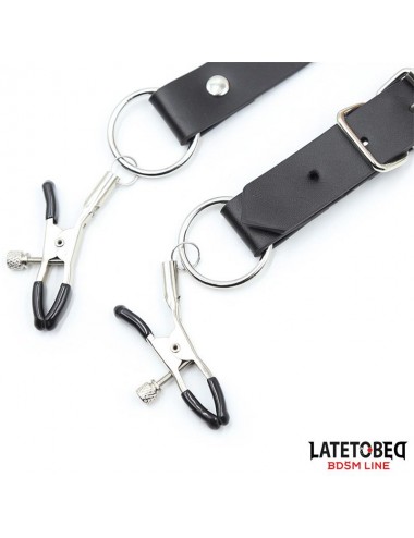 Correas de Bondage para Piernas con Pinzas para Clitoris