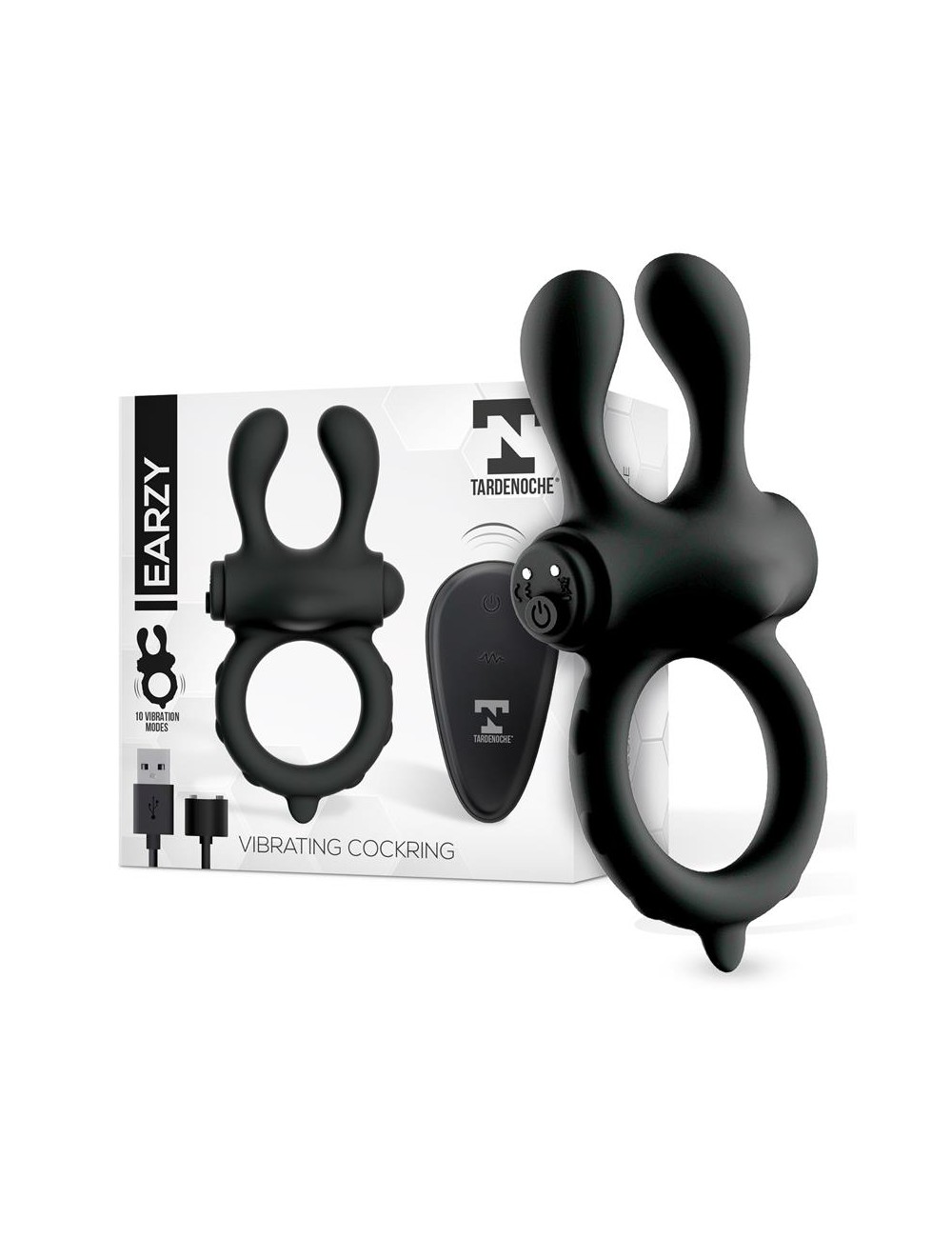 Earzy Anillo Vibrador con Control Remoto USB Magnetico Silicona