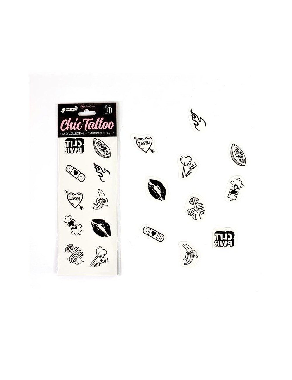 Set de 10 Tattoos Temporales Candy Collection