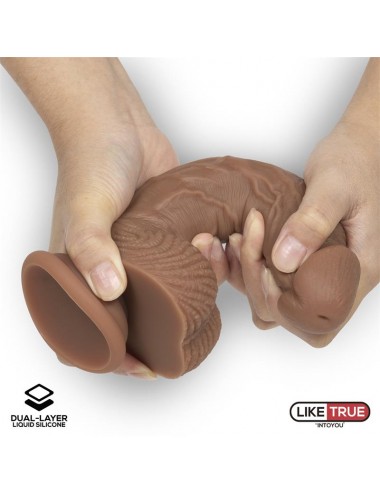 Dildo Realista Silicona Liquida Dual Layer 825 Bronceado