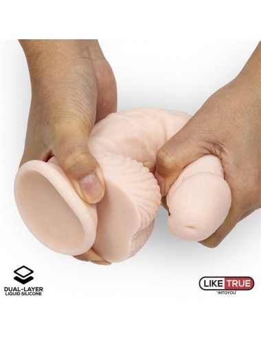 Dildo Realista Silicona Liquida Dual Layer 825 Blanco