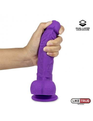 Dildo Realista Silicona Liquida Dual Layer 8 Purpura