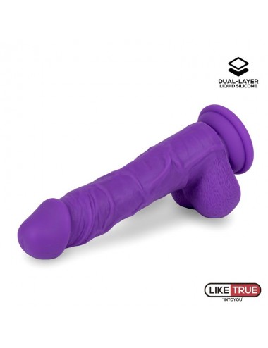Dildo Realista Silicona Liquida Dual Layer 8 Purpura