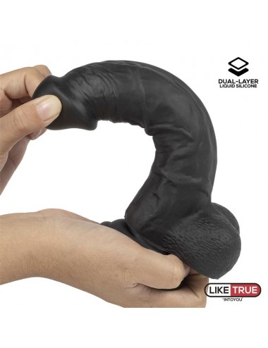 Dildo Realista Silicona Liquida Dual Layer 8 Negra