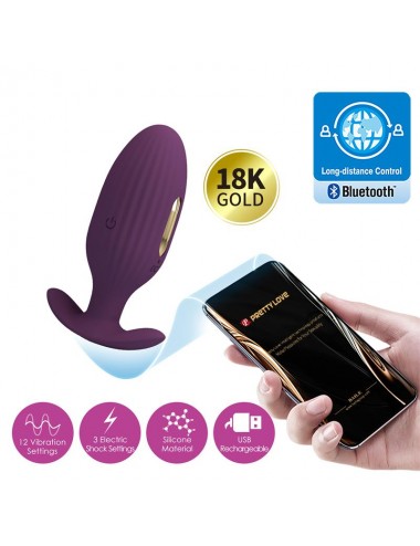 Jefferson Plug Anal con Vibracion y Electroshock con APP