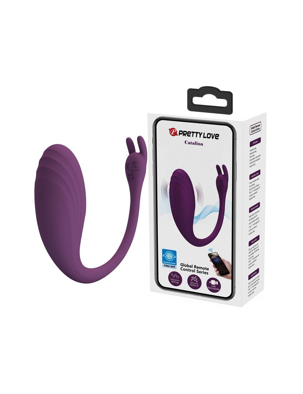 Catalina Huevo Vibrador con APP Purpura