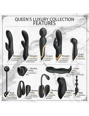 Luxury Set Queens 12 Juguetes Negro y Oro 18k