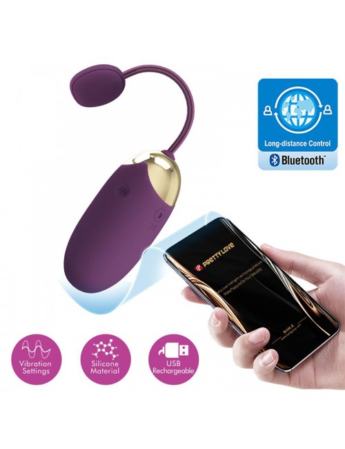 Abner Huevo Vibrador con App Lila