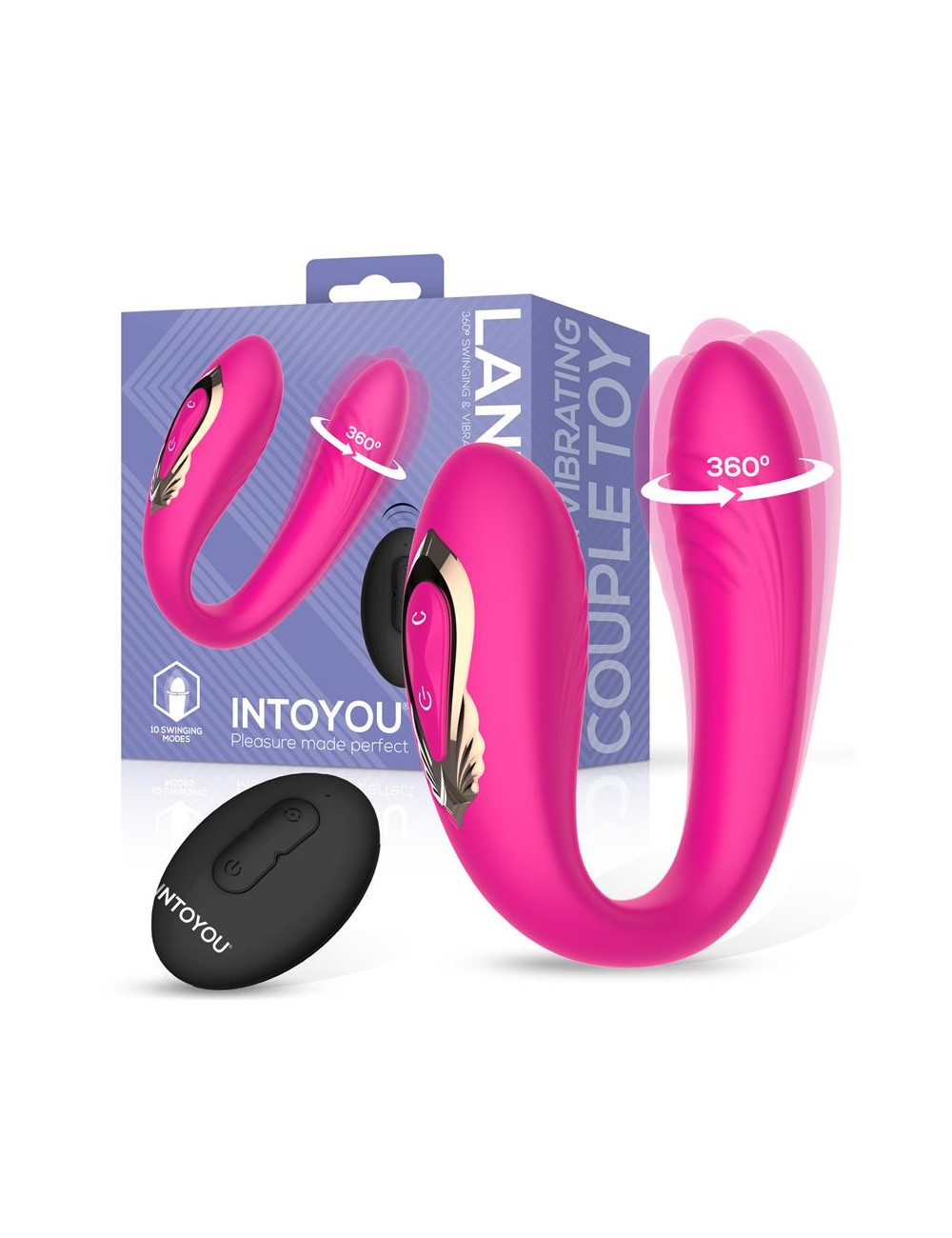 Lanty Vibrador para Parejas con Oscilacion 360º y Control Remoto