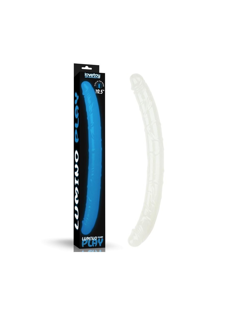 Dildo Doble Lumino Luz Azul 185