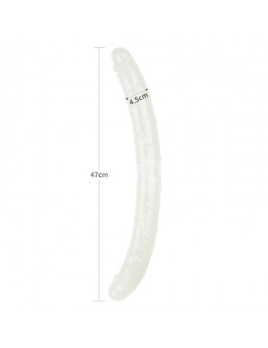 Dildo Doble Lumino Luz Azul 185