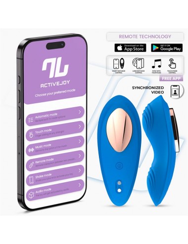 Vibrador de Braguita con APP Silicona Azul