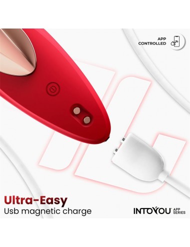 Vibrador de Braguita con APP Silicona Rojo