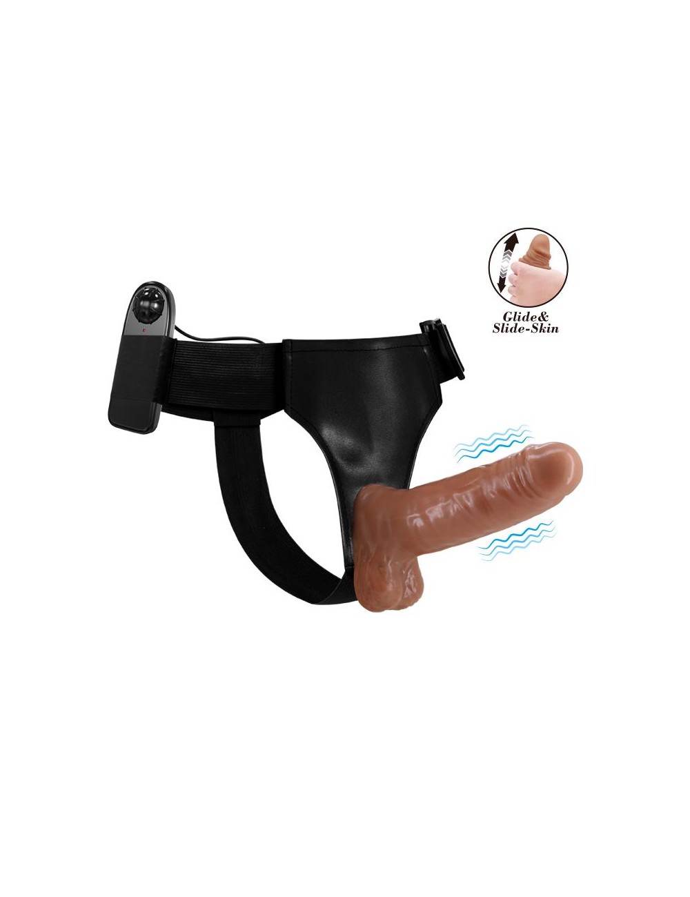 Arnes con Dildo Retractil con Vibracion