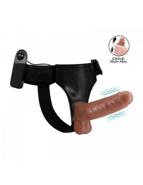 Arnes con Dildo Retractil con Vibracion