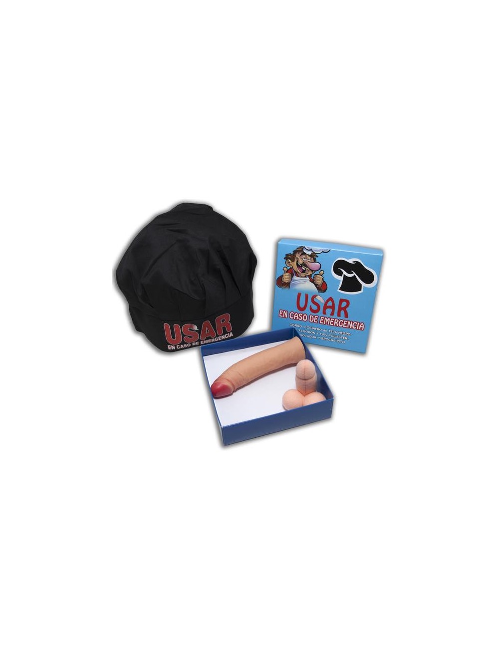 Set Caja Gorro Cocinero Broche y Estimulador