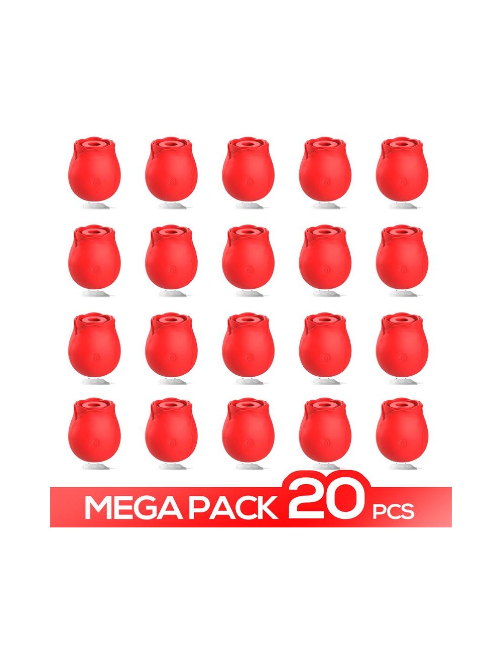 Megapack 20 Rosa Estimuladora con Succion