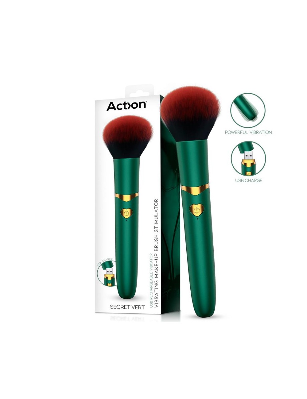 Secret Vert Estimulador Brocha de Maquillaje con Vibracion Verde