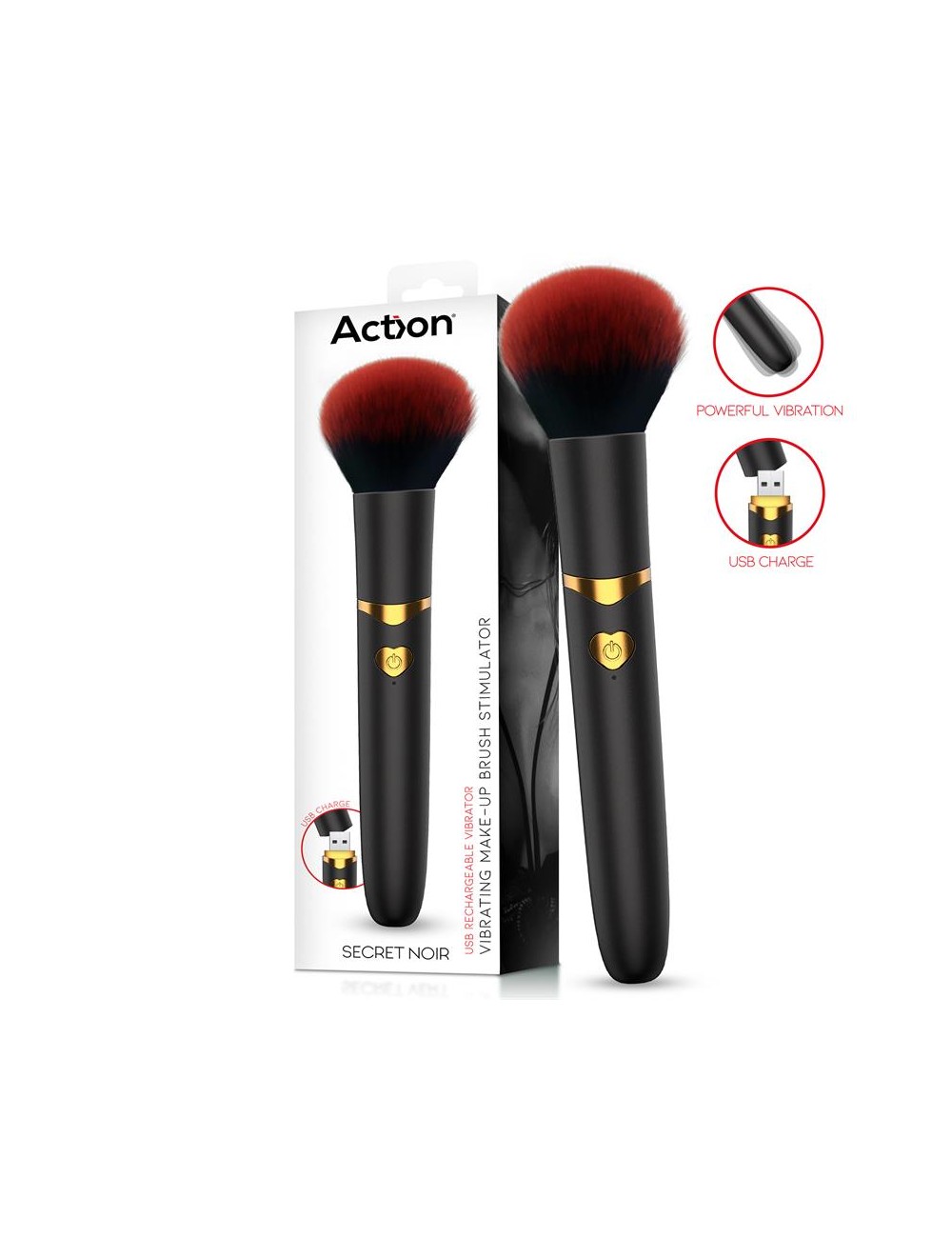 Secret Noir Estimulador Brocha de Maquillaje con Vibracion Negro