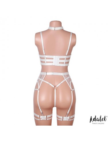 Hyacinth Set Sujetador Tanga y Liguero Blanco