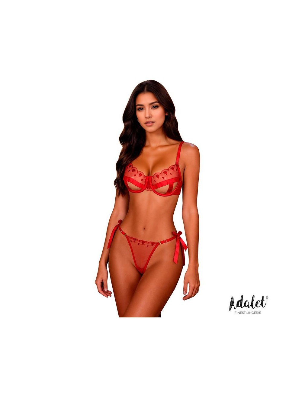 Edwina Set de Tanga y Sujetador Rojo