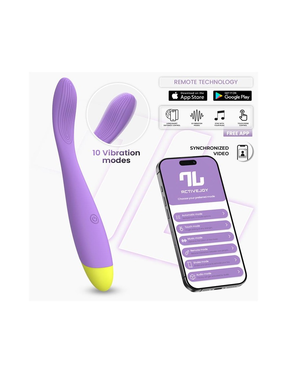 Neya Vibrador Punto G con APP Purpura