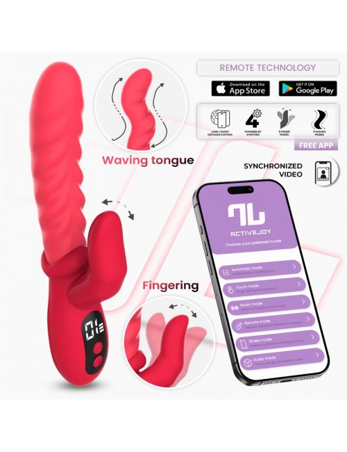 Tingly Vibrador con Finger y Movimiento Waving con APP