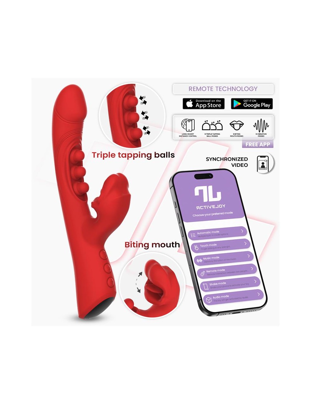 Trixy Vibrador con Tapping y Biting con App