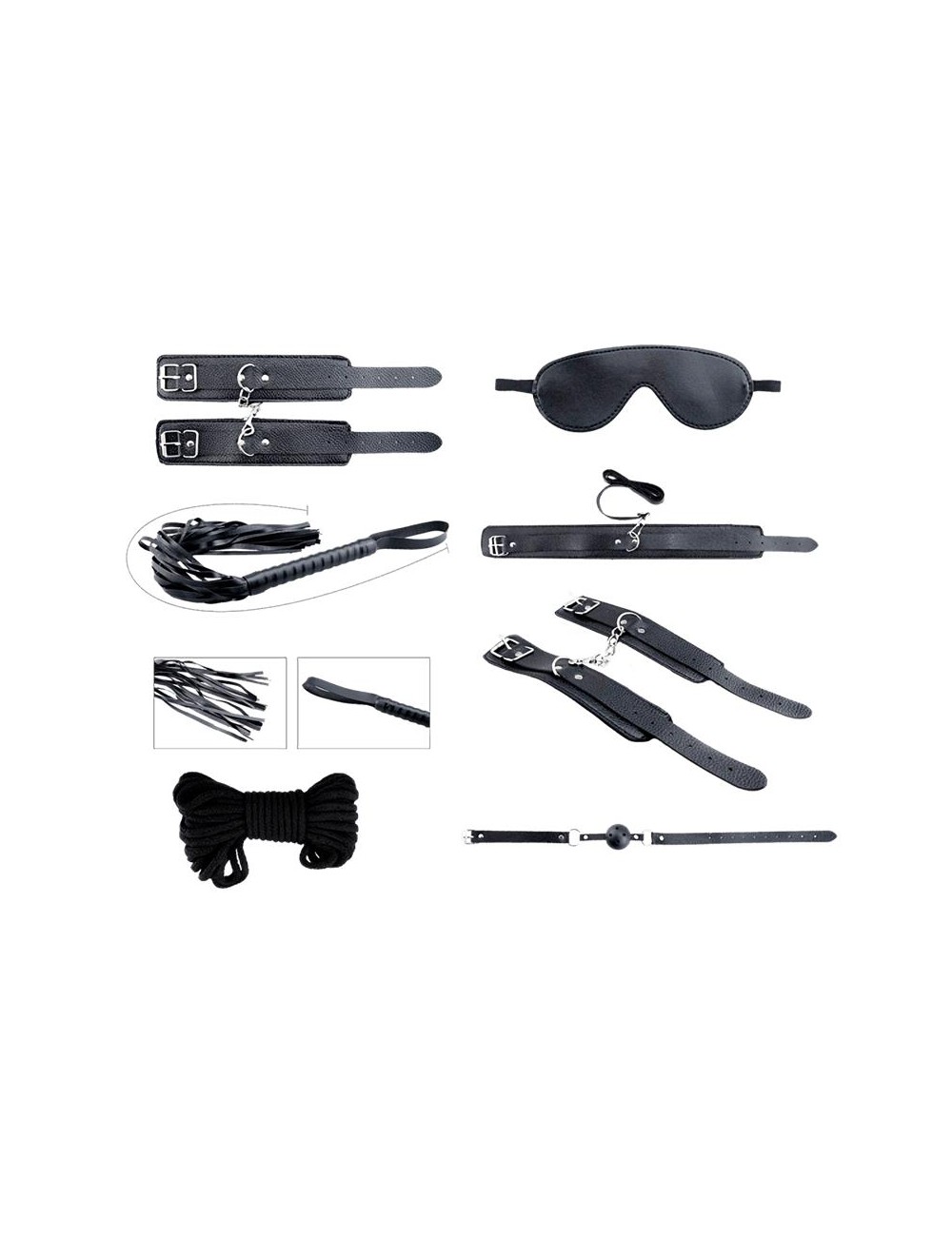 Secret Desires Black Kit de 8 Piezas BDSM