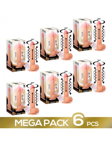 Pack de 6 Cesur 30 Dildo Realista con Vibracion Movimiento Ondulante 360º y Telescopico