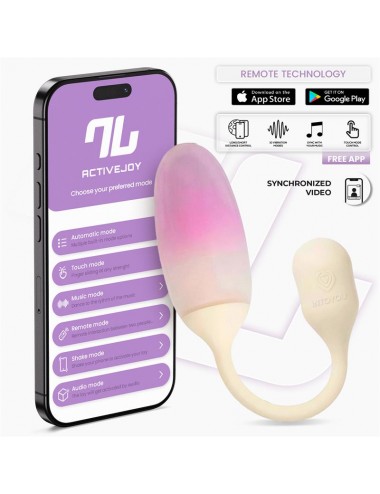 NexEgg Huevo Vibrador Silicona Doble capa App Beige Rosa