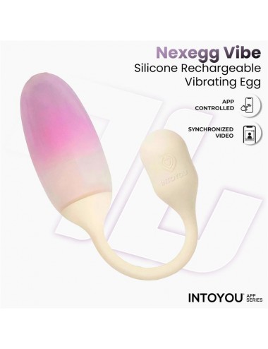 NexEgg Huevo Vibrador Silicona Doble capa App Beige Rosa