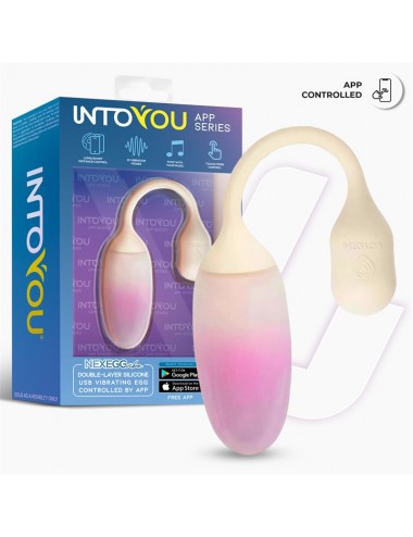 NexEgg Huevo Vibrador Silicona Doble capa App Beige Rosa