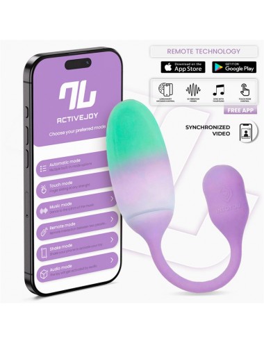 NexEgg Huevo Vibrador Silicona Doble capa con App Lila Pistacho