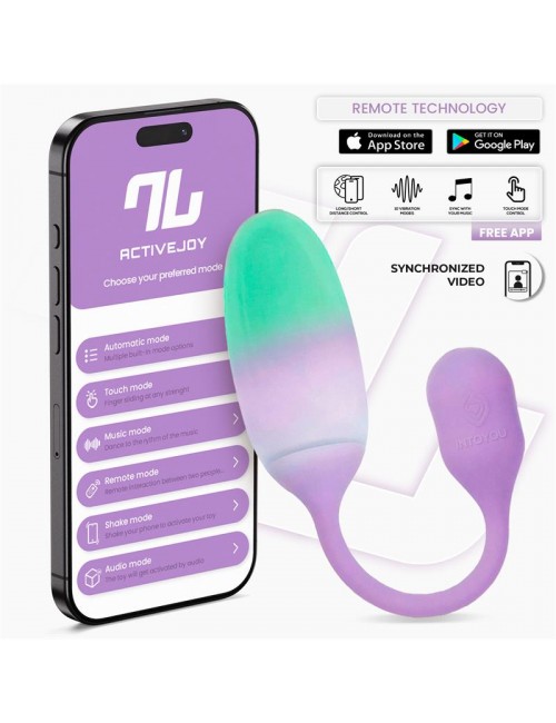 NexEgg Huevo Vibrador Silicona Doble capa con App Lila Pistacho