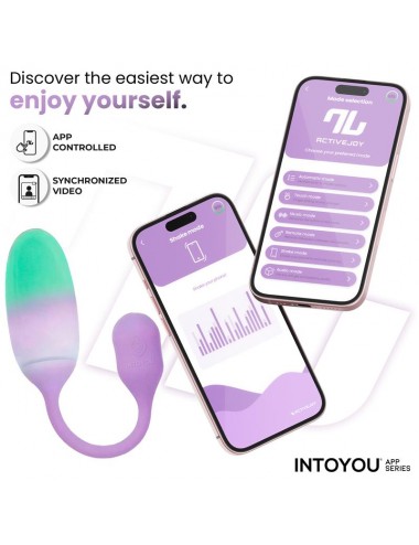 NexEgg Huevo Vibrador Silicona Doble capa con App Lila Pistacho